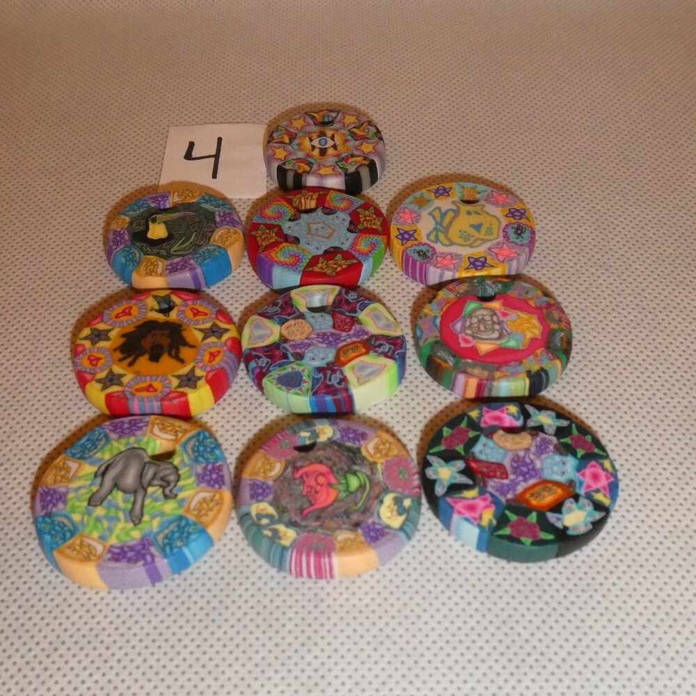 FIMO Clay Pendants Assorted Designs Pack of 10 - Picture 8 of 10